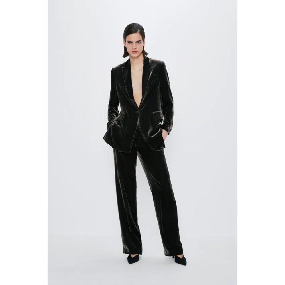 NWT silk-blend velvet trousers